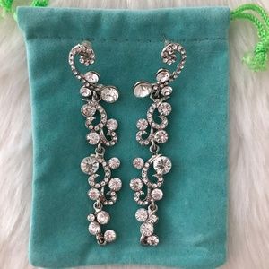 EUC! Faux Diamond Waterfall Statement Earrings